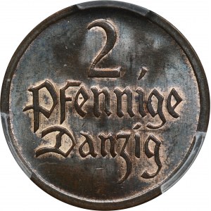 Freie Stadt Danzig, 2 fenigy 1926 - PCGS MS64 BN