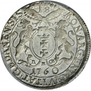 Augustus III of Poland, 1/4 Thaler Danzig 1760 REOE - PCGS UNC DETAILS