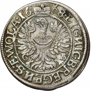 Schlesien, Fürstentum Legnicko-Brzesko-Wołowskie, Krystian Wołowski, 3 Krajcary Brzeg 1668 CB - RAISE