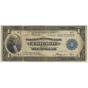 USA, Blue Seal, Chicago, 1 dolár 1914 - Elliott &amp; Burke -.