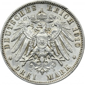 Germany, City of Hamburg, 3 Mark 1910 J