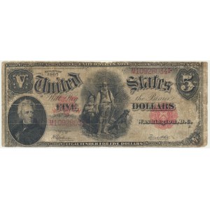 USA, Red Seal, 5 dolarów 1907 - Speelman & White -