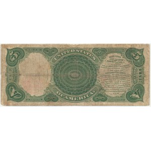 USA, Červená pečať, 5 USD 1907 - Speelman &amp; White -.