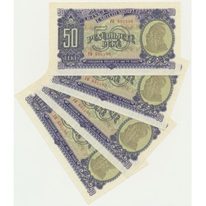 Albania, lot 50 Leke 1957 (4 pcs.)