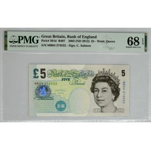 Spojené kráľovstvo, £5 2002 - PMG 68 EPQ