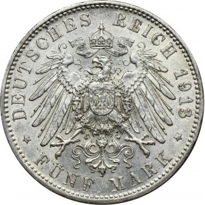 Germany, Bavaria, Otto, 5 Mark Munich 1913 D