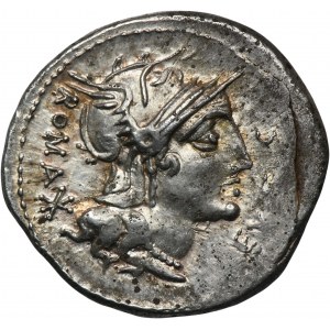 Římská republika, M. Sergius Silus, denár