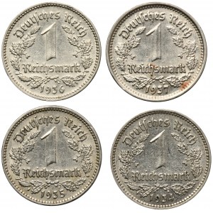 Súbor, Nemecko, Tretia ríša, 1 marka 1934-1937 (4 ks).