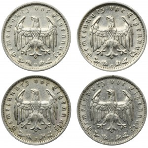 Set, Germany, Third Reich, 1 Mark 1934-1937 (4 pcs.)