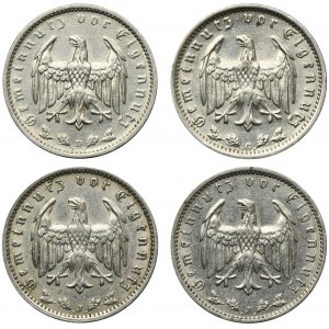Zestaw, Niemcy, III Rzesza, 1 Marka 1934-1937 (4 szt.)