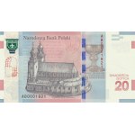 20 złotych 2015 - 1050 rocznica chrztu Polski - AB 0001821 - niski numer -