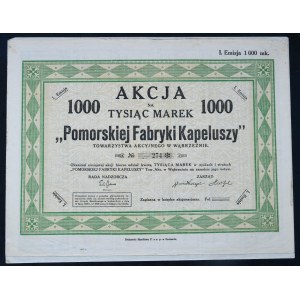 Pomorska Fabryka Kapeluszy, 1.000 mkp, Emisja I