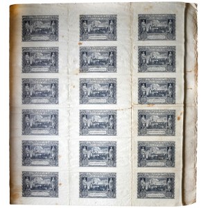 Sheet of 20 gold 1940 without series and numerator (18pcs).