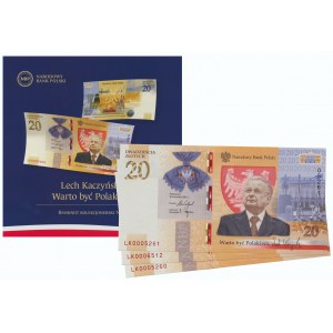 Zestaw, 20 złotych 2021 - L. Kaczyński - (3 szt.)