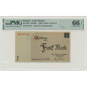 5 známok 1940 - PMG 66 EPQ - štandardný papier - BEAUTIFUL