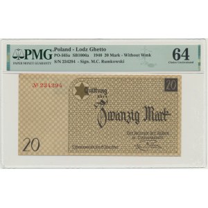 20 Mark 1940 - no. 1 without watermark - PMG 64