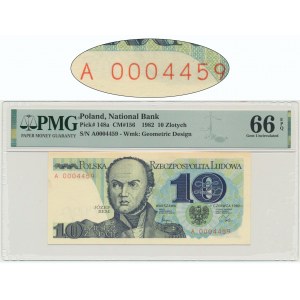 10 złotych 1982 - A - PMG 66 EPQ - niski numer