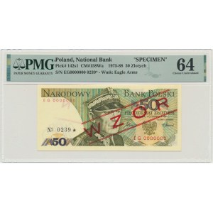 50 zlotých 1986 - MODEL - EG 0000000 - č. 0239 - PMG 64