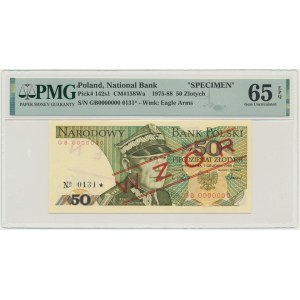 50 złotych 1988 - WZÓR - GB 0000000 - No.0131 - PMG 65 EPQ
