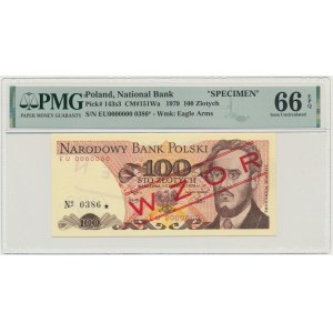 100 złotych 1979 - WZÓR - EU 0000000 - No.0386 - PMG 66 EPQ