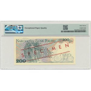 200 złotych 1986 - WZÓR - CR 0000000 - No.0568 - PMG 67 EPQ - niski numer wzoru