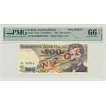 200 złotych 1982 - WZÓR - BU 0000000 - No. 0200 - PMPG 66 EPQ - okrągły numer wzoru