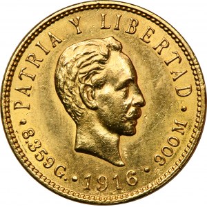 Cuba, First Republic, 5 Pesos Philadelphia 1916