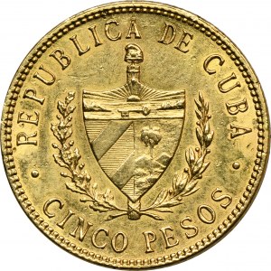 Cuba, First Republic, 5 Pesos Philadelphia 1916