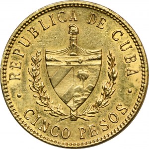 Kuba, První republika, 5 pesos Philadelphia 1916