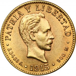 Kuba, První republika, 2 pesos Philadelphia 1915