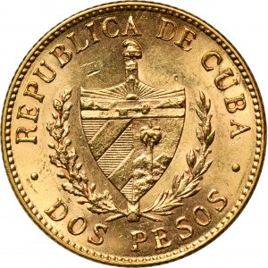 Kuba, První republika, 2 pesos Philadelphia 1916