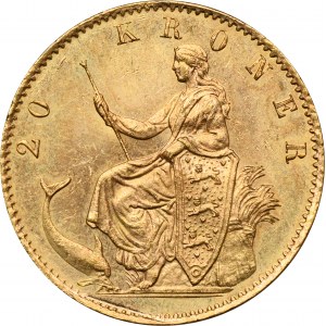 Dánsko, Krystian IX, 20 korún Kodaň 1876