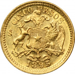 Chile, Republika, 5 Pesos 1895