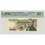 5.000 złotych 1982 - WZÓR - A 0000000 - No. 0412 - PMG 67 EPQ