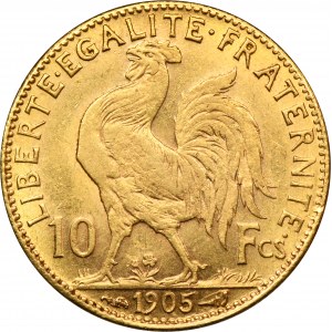 Francie, Třetí republika, 10 franků Paříž 1905