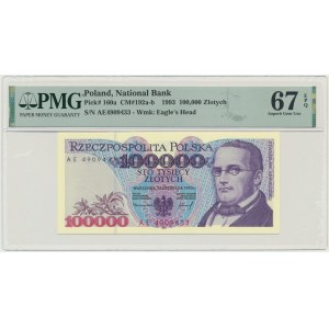 100.000 zl 1993 - AE - PMG 67 EPQ - POSTAVENO