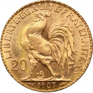Francúzsko, Tretia republika, 20 frankov Paríž 1907