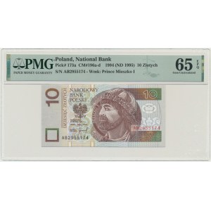 10 złotych 1994 - AB - PMG 65 EPQ - RZADKA