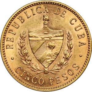 Cuba, First Republic, 5 Pesos Philadelphia 1916