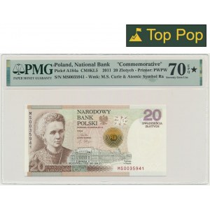 20 złotych 2011 - Maria Skłodowska Curie - PMG 70 EPQ ★.