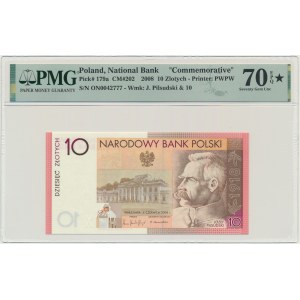 10 złotych 2008 - 90. Rocznica Odzyskania Niepodległości - PMG 70 EPQ ★