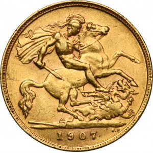 Great Britain, Edward VII, 1/2 Sovereign London 1907