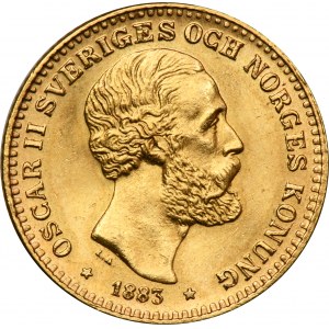 Švédsko, Oscar II, 10 korún Štokholm 1883