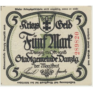 Danzig, 5 Mark 1918