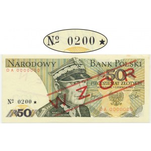 50 Zloty 1982 - MODELL - DA 0000000 - Nr.0200 - RARE - kreisförmige Musternummer