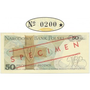 50 złotych 1982 - WZÓR - DA 0000000 - No.0200 - RZADSZY - okrągły numer wzoru