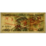 50 Zloty 1982 - MODELL - DA 0000000 - Nr.0200 - RARE - kreisförmige Musternummer