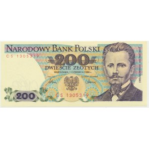 200 złotych 1986 - CS -