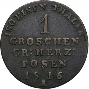 Posenské velkovévodství, Fridrich Vilém III, 1 Grosz Berlin 1816 A