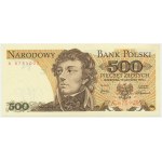 500 zlotých 1974 - A 8759092 - iba na zadnej strane - UNIKÁT - priebežné číslovanie